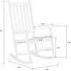 imageVINGLI Wood Rocking Chairs Relaxing Rocker Real Wood High Back Seat for Deck Garden Backyard Porch Indoor or Outdoor Use WhiteWhite