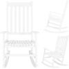 imageVINGLI Wood Rocking Chairs Relaxing Rocker Real Wood High Back Seat for Deck Garden Backyard Porch Indoor or Outdoor Use WhiteWhite