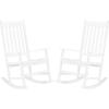 imageVINGLI Wood Rocking Chairs Relaxing Rocker Real Wood High Back Seat for Deck Garden Backyard Porch Indoor or Outdoor Use WhiteWhite