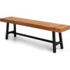 imageVINGLI Outdoor Bench with Metal Legs Rustic Wood Dining Bench Indoor Outdoor Porch Benches for Yard Garden Dining 63in63in