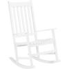 imageVINGLI Wood Rocking Chairs Relaxing Rocker Real Wood High Back Seat for Deck Garden Backyard Porch Indoor or Outdoor Use WhiteWhite