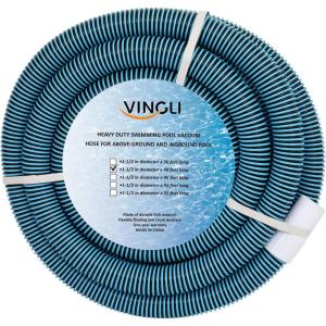 imageVINGLI AboveGround Swimming Pool Vacuum Hose 112Inch x 45Feet Blue40 FT