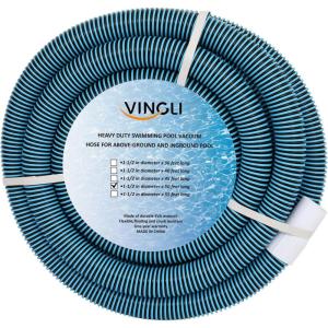 imageVINGLI AboveGround Swimming Pool Vacuum Hose 112Inch x 45Feet Blue50 FT
