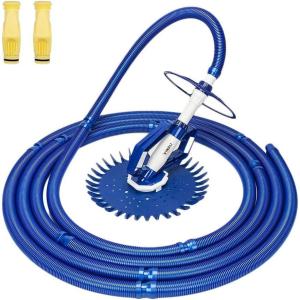 imageVINGLI Pool Vacuum Above Ground Indoor Outdoor Automatic Swimming Pool Cleaner Sweep Sweeper with 33FT Hoses Nave BlueNave Blue