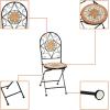 imageVINGLI 2 PCS Mosaic Bistro Folding Chairs Outdoor Garden Patio Furniture Seating
