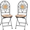 imageVINGLI 2 PCS Mosaic Bistro Folding Chairs Outdoor Garden Patio Furniture Seating