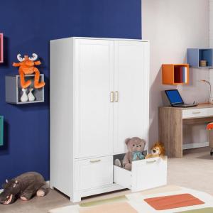 imageVINGLI 35quot Wide White Armoire Wardrobe Closet with Adjustable Shelves and Drawers Freestanding Closet Wardrobe Cabinet Bedroom Armoires and Wardrobes with Doors for Kids Room Dorm