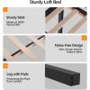 imageVINGLI 47 Tall Junior Low Loft Bed with Stairs White Wood Loft Bed Twin Size for Adults Kids and Young Teens No Box Spring RequiredWood Slat SupportBlack
