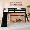 imageVINGLI 47 Tall Junior Low Loft Bed with Stairs White Wood Loft Bed Twin Size for Adults Kids and Young Teens No Box Spring RequiredWood Slat SupportBlack