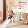 imageVINGLI 47 Tall Junior Low Loft Bed with Stairs White Wood Loft Bed Twin Size for Adults Kids and Young Teens No Box Spring RequiredWood Slat SupportBlack
