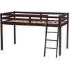 imageVINGLI 47 Tall Junior Low Loft Bed with Stairs White Wood Loft Bed Twin Size for Adults Kids and Young Teens No Box Spring RequiredWood Slat SupportEspresso