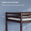 imageVINGLI 47 Tall Junior Low Loft Bed with Stairs White Wood Loft Bed Twin Size for Adults Kids and Young Teens No Box Spring RequiredWood Slat SupportEspresso