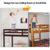 imageVINGLI 47 Tall Junior Low Loft Bed with Stairs White Wood Loft Bed Twin Size for Adults Kids and Young Teens No Box Spring RequiredWood Slat SupportEspresso