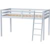 imageVINGLI 47 Tall Junior Low Loft Bed with Stairs White Wood Loft Bed Twin Size for Adults Kids and Young Teens No Box Spring RequiredWood Slat SupportGrey