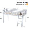 imageVINGLI 47 Tall Junior Low Loft Bed with Stairs White Wood Loft Bed Twin Size for Adults Kids and Young Teens No Box Spring RequiredWood Slat SupportGrey