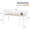 imageVINGLI 47 Tall Junior Low Loft Bed with Stairs White Wood Loft Bed Twin Size for Adults Kids and Young Teens No Box Spring RequiredWood Slat SupportWhite