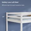 imageVINGLI 47 Tall Junior Low Loft Bed with Stairs White Wood Loft Bed Twin Size for Adults Kids and Young Teens No Box Spring RequiredWood Slat SupportWhite