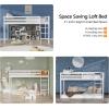 imageVINGLI 47 Tall Junior Low Loft Bed with Stairs White Wood Loft Bed Twin Size for Adults Kids and Young Teens No Box Spring RequiredWood Slat SupportWhite