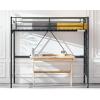 imageVINGLI 71 Inches Tall Loft Bed Twin Size with Flat Ladder Rung for Kids Teens Adults Heavy Duty Metal Single Bunk Bed Loft with Safety Guard Rails for Small Space BlackBlack