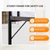 imageVINGLI 71 Inches Tall Loft Bed Twin Size with Flat Ladder Rung for Kids Teens Adults Heavy Duty Metal Single Bunk Bed Loft with Safety Guard Rails for Small Space BlackBlack