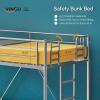 imageVINGLI 71 Inches Tall Loft Bed Twin Size with Flat Ladder Rung for Kids Teens Adults Heavy Duty Metal Single Bunk Bed Loft with Safety Guard Rails for Small Space BlackGrey