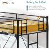 imageVINGLI 71 Inches Tall Loft Bed Twin Size with Flat Ladder Rung for Kids Teens Adults Heavy Duty Metal Single Bunk Bed Loft with Safety Guard Rails for Small Space BlackBlack