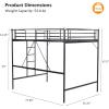 imageVINGLI 71 Inches Tall Loft Bed Twin Size with Flat Ladder Rung for Kids Teens Adults Heavy Duty Metal Single Bunk Bed Loft with Safety Guard Rails for Small Space BlackBlack