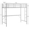 imageVINGLI 71 Inches Tall Loft Bed Twin Size with Flat Ladder Rung for Kids Teens Adults Heavy Duty Metal Single Bunk Bed Loft with Safety Guard Rails for Small Space BlackGrey
