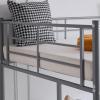 imageVINGLI 71 Inches Tall Loft Bed Twin Size with Flat Ladder Rung for Kids Teens Adults Heavy Duty Metal Single Bunk Bed Loft with Safety Guard Rails for Small Space BlackGrey