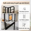 imageVINGLI Bunk Beds Twin Over Full Size for Kids Teens AdultsFlat StepsHeavy Duty Metal Slat BlackBlack