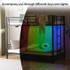 imageVINGLI Bunk Beds Twin Over Full Size for Kids Teens AdultsFlat StepsHeavy Duty Metal Slat BlackBlack