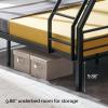 imageVINGLI Bunk Beds Twin Over Full Size for Kids Teens AdultsFlat StepsHeavy Duty Metal Slat BlackBlack