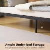 imageVINGLI Bunk Beds Twin Over Full Size for Kids Teens AdultsFlat StepsHeavy Duty Metal Slat BlackBlack
