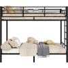 imageVINGLI Bunk Beds Twin Over Full Size for Kids Teens AdultsFlat StepsHeavy Duty Metal Slat BlackBlack