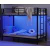 imageVINGLI Bunk Beds Twin Over Full Size for Kids Teens AdultsFlat StepsHeavy Duty Metal Slat BlackBlack