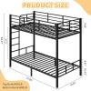 imageVINGLI Bunk Beds Twin Over Full Size for Kids Teens AdultsFlat StepsHeavy Duty Metal Slat BlackBlack