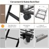 imageVINGLI Bunk Beds Twin Over Full Size for Kids Teens AdultsFlat StepsHeavy Duty Metal Slat BlackBlackbrown