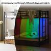 imageVINGLI Bunk Beds Twin Over Full Size for Kids Teens AdultsFlat StepsHeavy Duty Metal Slat BlackBlackbrown