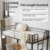 imageVINGLI Bunk Beds Twin Over Full Size for Kids Teens AdultsFlat StepsHeavy Duty Metal Slat BlackBlackbrown
