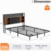 imageVINGLI Floating Bed Frame Twin Bed with Charging Station and LED LightsTwin Metal Bed FrameCozy Hidden Storage Velvet Upholstered HeadboardNo Box Spring NeededEasy AssemblyBlackBlack