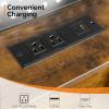 imageVINGLI Floating Bed Frame Twin Bed with Charging Station and LED LightsTwin Metal Bed FrameCozy Hidden Storage Velvet Upholstered HeadboardNo Box Spring NeededEasy AssemblyBlackBlack