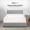 imageVINGLI Full Bed Frame with Headboard and 4 Storage Drawers Upholstered Platform with Stitched Button Tufted Design Mattress Foundation Wooden Slats Support No Box Spring NeededGreyLight Gray