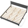 imageVINGLI Platform Bed Frame Queen Size with Linen Fabric HeadboardModern Panel Low Profile Bed with Upholstered ampamp Sturdy Slats Support for Bedroom Mattress Foundation Dark GrayLinen Grey