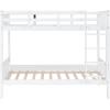 imageVINGLI Solid Wood Bunk Bed Twin Over Twin with LED LightsUSB Port Charge StationExtra 145 Tall GuardrialScoring Rungs WhiteWhite