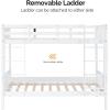 imageVINGLI Solid Wood Bunk Bed Twin Over Twin with LED LightsUSB Port Charge StationExtra 145 Tall GuardrialScoring Rungs WhiteWhite