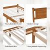 imageVINGLI Twin Bed Frame Solid Wood Platform Bed Frame Single Bed with Headboard No Box Spring Needed Panel Bed Wood Slat Support Mattress Foundation Brown