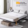 imageVINGLI Twin Floating Bed Frame with USB Charging StationLED Lights 14 Platform Bed Frame Twin Size Heavy Duty Metal Bed No Box Spring NeededBlackBlack
