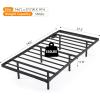 imageVINGLI Twin Floating Bed Frame with USB Charging StationLED Lights 14 Platform Bed Frame Twin Size Heavy Duty Metal Bed No Box Spring NeededBlackBlack