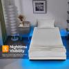 imageVINGLI Twin Floating Bed Frame with USB Charging StationLED Lights 14 Platform Bed Frame Twin Size Heavy Duty Metal Bed No Box Spring NeededBlackBlack