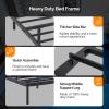 imageVINGLI Twin Floating Bed Frame with USB Charging StationLED Lights 14 Platform Bed Frame Twin Size Heavy Duty Metal Bed No Box Spring NeededBlackBlack